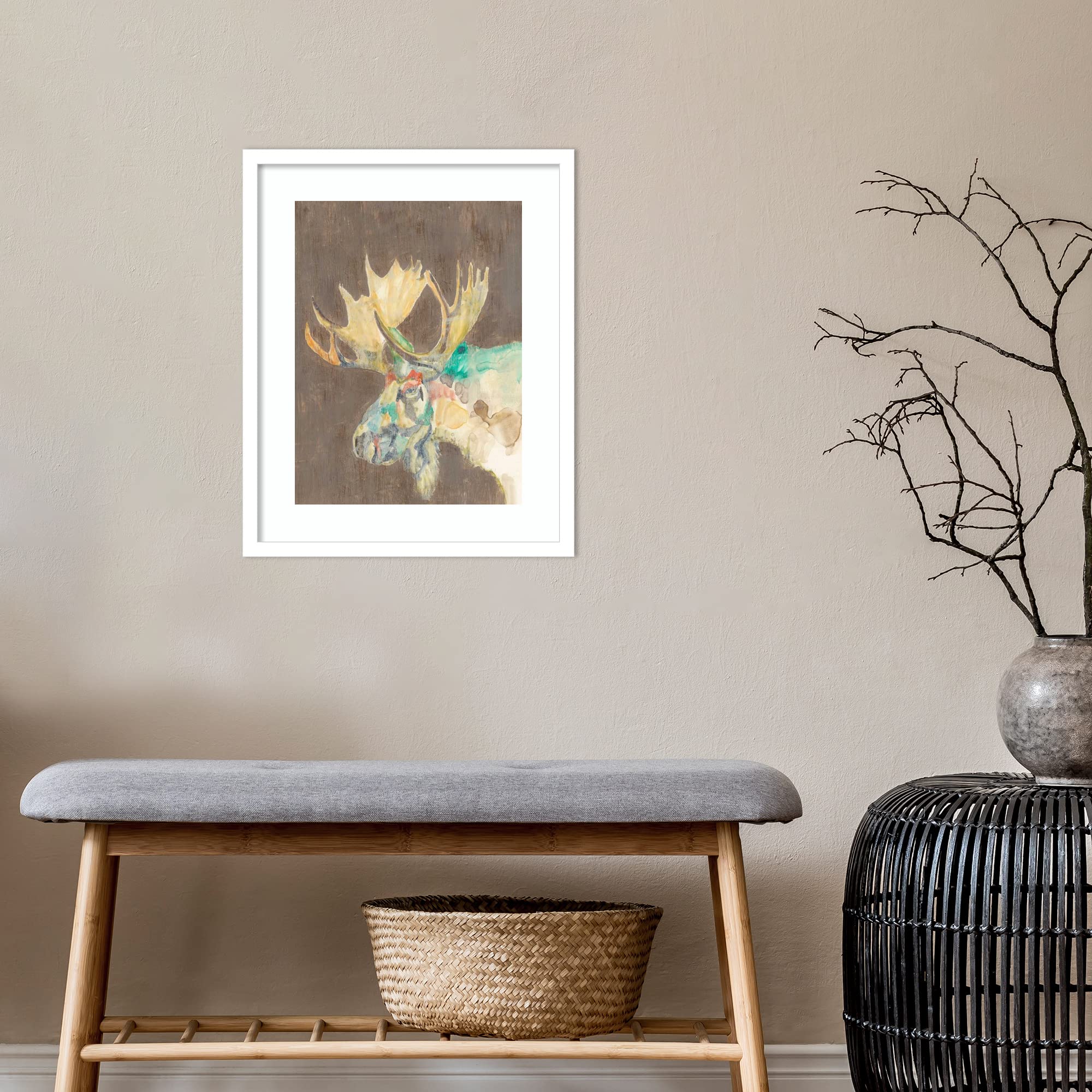 Amanti Art Framed Wall Art Print 21x17 - Rustic Wildlife IV by Jennifer Goldberger | Animal Wall Decor for Farmhouse, Living Room, Bedroom, Bathroom & Kitchen | Perfect for Home & Office Decoration