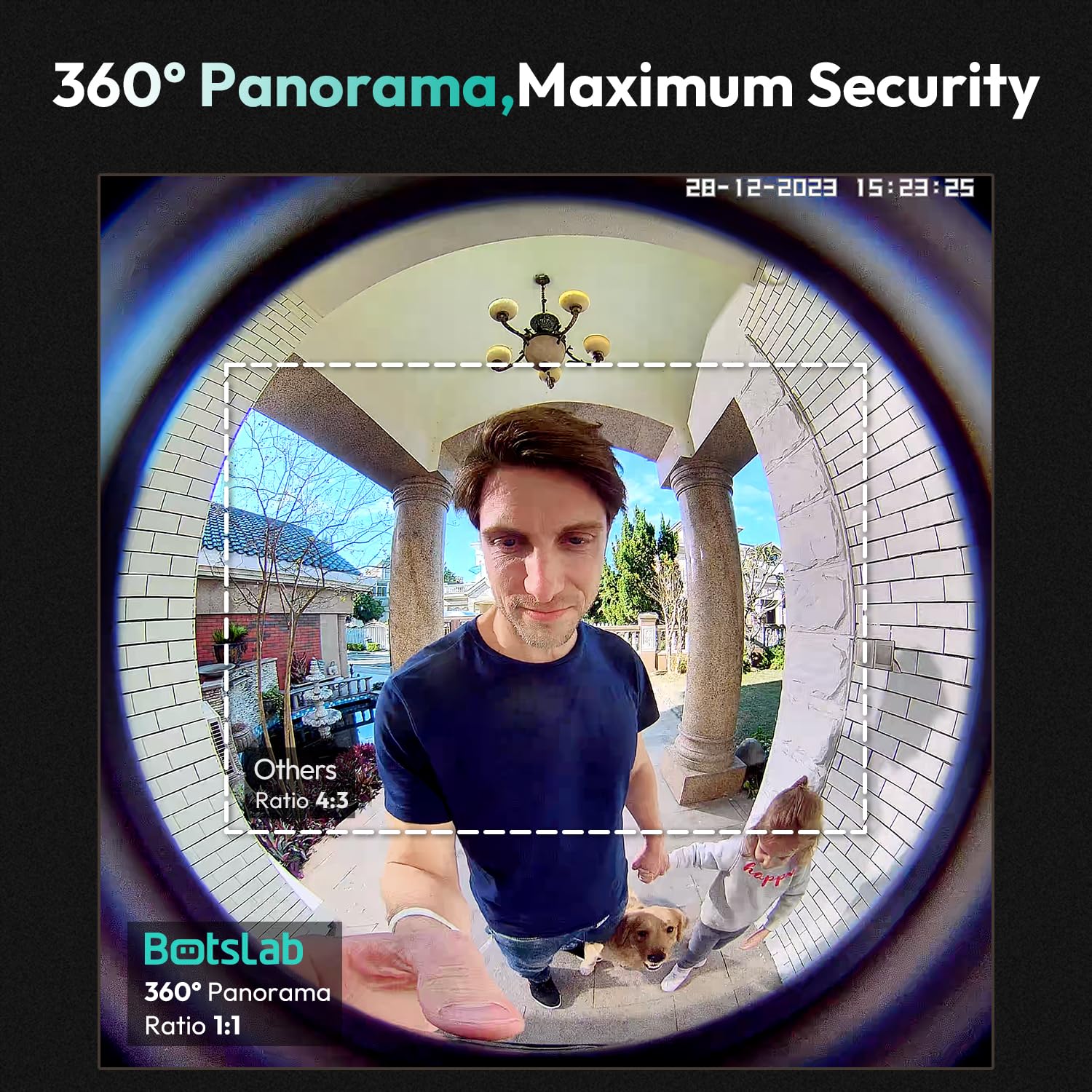 5MP Wireless Video Doorbell Camera with No Monthly Fee - 180° Head-to-Toe View, AI/PIR Motion Detection, 2-Way Audio, HDR, VR Mode - Battery Powered, Easy Installation for 2.4/5GHz WiFi - Perfect for Home Security & Smart Door Monitoring