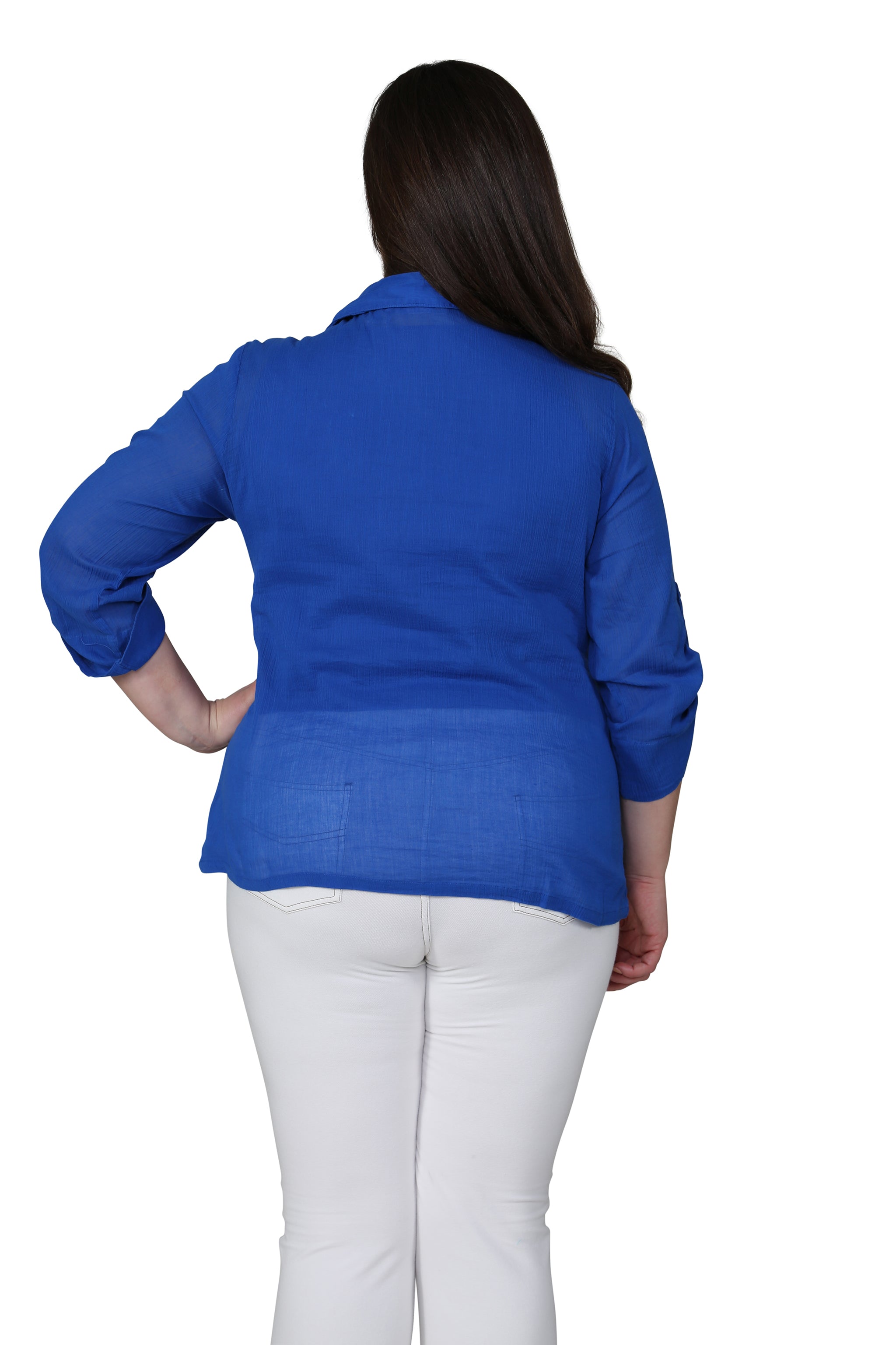 Plus Size Cotton Gauze Camp Shirt for Women - Breathable & Comfortable Summer Casual Wear - Perfect for Beach, Vacation, and Outdoor Activities