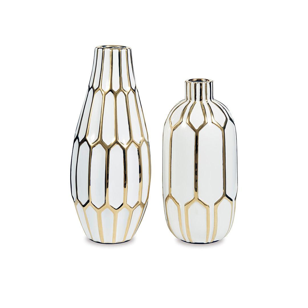 Mohsen Ceramic Vases Set of 2 - Modern Home Decor Flower Vases for Living Room, Dining Table & Wedding Centerpieces - Handcrafted Decorative Vases for Plants & Floral Arrangements