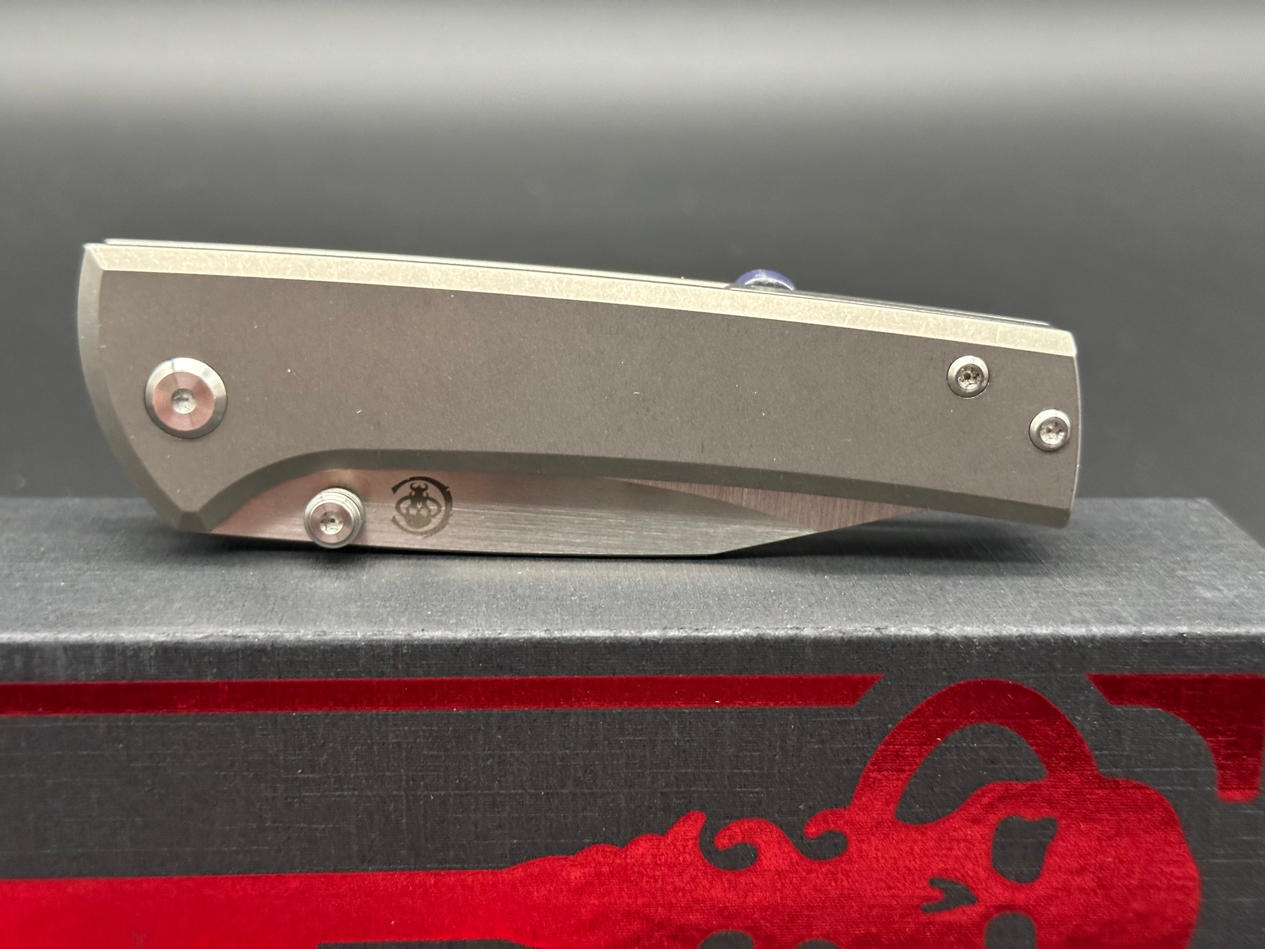 Chaves Scapegoat Street Frame Lock Knife - Gray Titanium Handle, 3.5