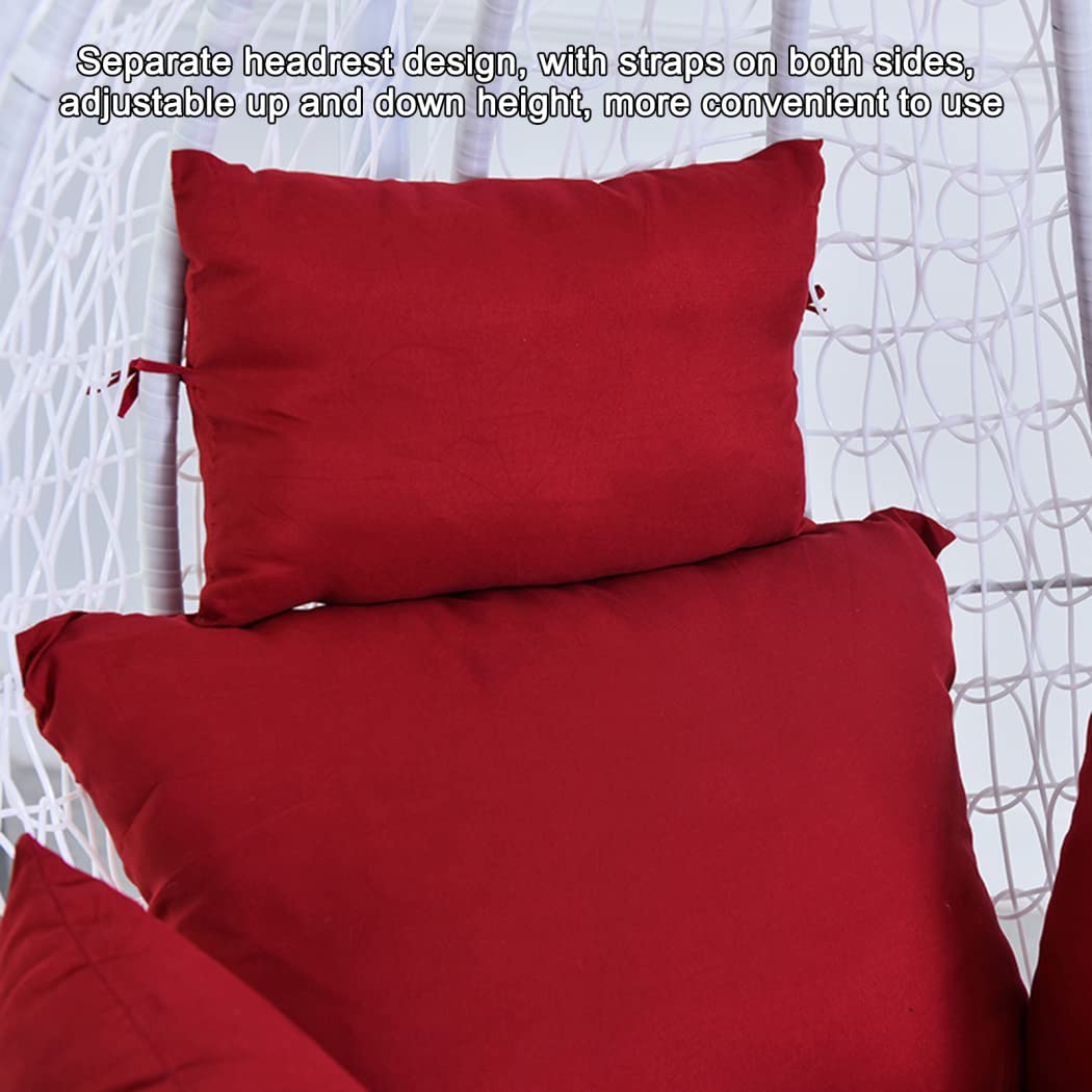 **Outdoor Hanging Basket Chair Cushion - Soft Deep Seat Pad for Egg Chair, Swing, or Lounge Chair - Comfortable Red Cushion (Stand Not Included) - Perfect for Patio, Garden, or Balcony Relaxation**
