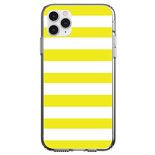 Yellow & White Bold Horizontal Stripes On Clear Case