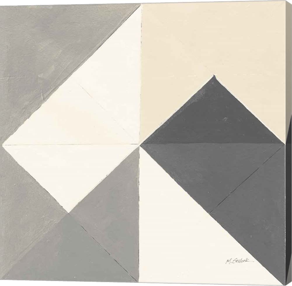 Triangles IV Neutral Crop by Mike Schick - 12x12 Inch Modern Abstract Canvas Wall Art, Gallery Wrapped Ready to Hang - Perfect for Living Room, Bedroom & Office Decor