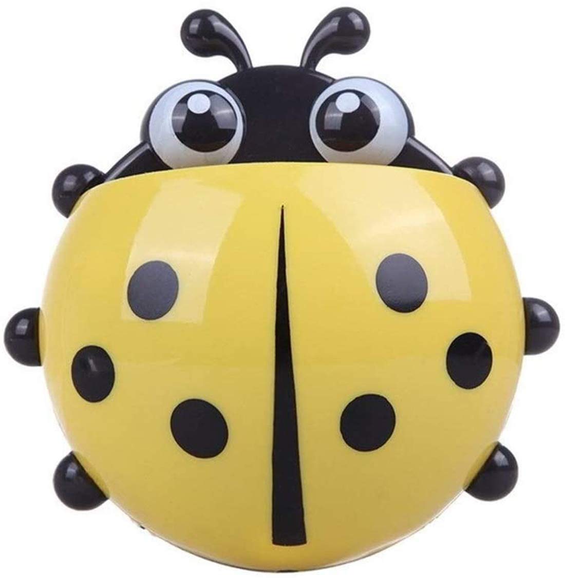 Cartoon Ladybug Toothbrush and Toothpaste Holder with Strong Suction Cups - Bathroom Organizer for Kids & Adults, Perfect Gift for Home, Travel, and Dorm Use (Blue)