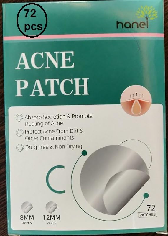 72 Hypoallergenic Acne Pimple Patches for Face - Invisible Hydrocolloid Stickers Absorb Pimples Overnight, Waterproof & Oil-Reducing for All Skin Types | Perfect for Daily Skincare, Travel & Emergency Breakouts