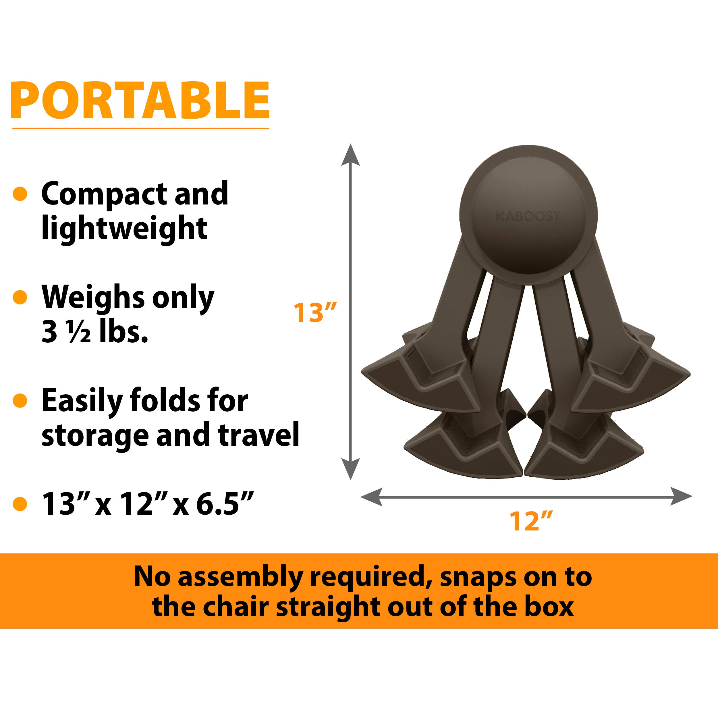 Portable Kitchen Chair Booster Seat for Toddlers & Adults - Chocolate Color, Under-Chair Design - Perfect for Dining, Travel & Home Use
