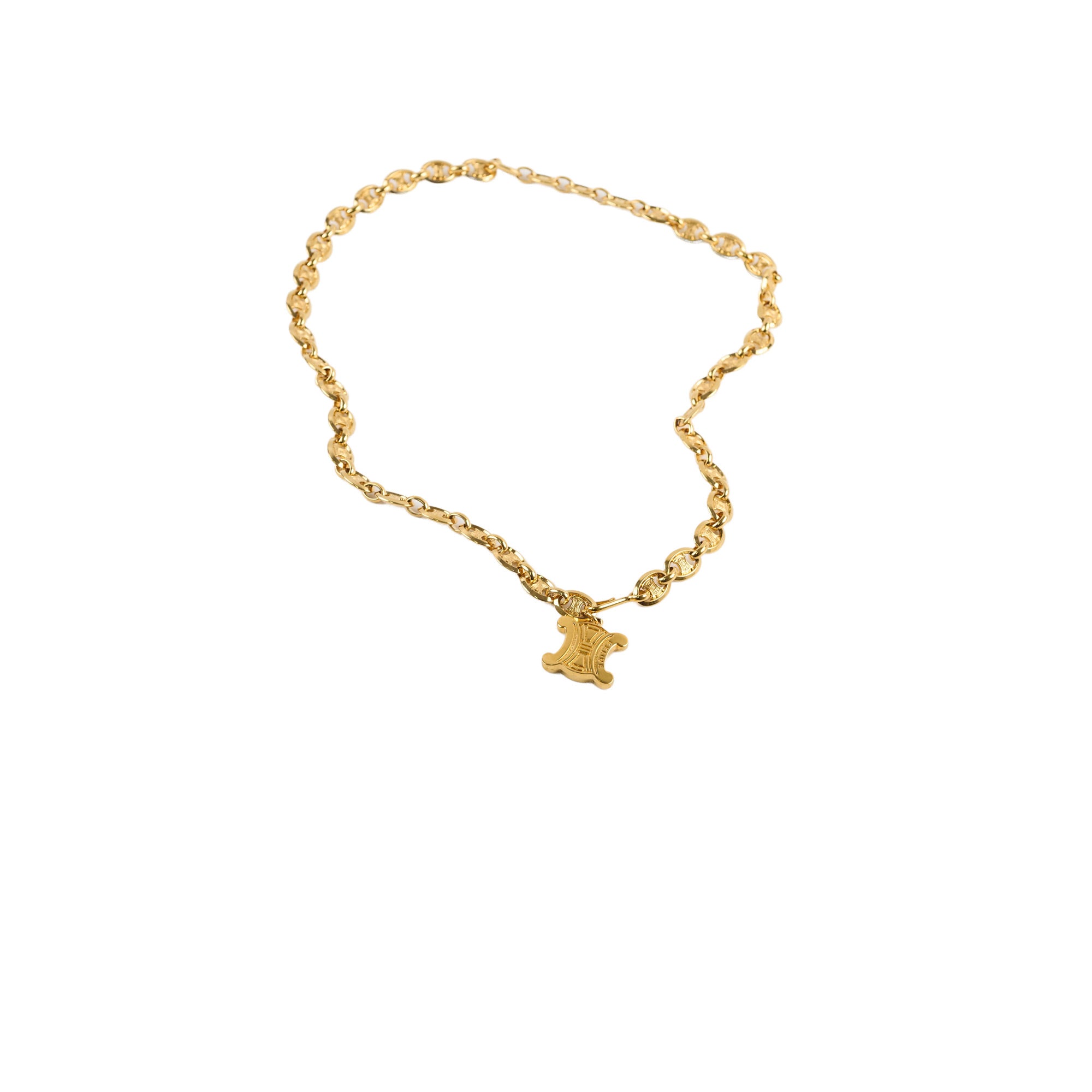 Celine Triomphe Logo Belt in Gold - Size 90 | Luxury Fashion Accessory for Women | Perfect for Office, Parties & Special Occasions