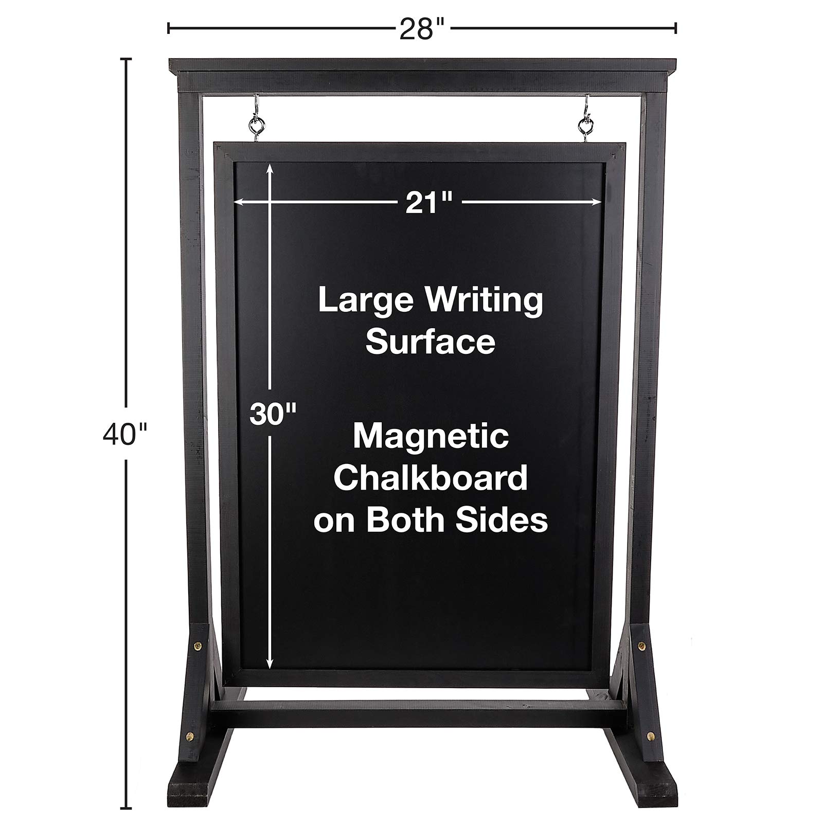 Handcrafted Black Wooden Chalkboard Sign - Double Sided Sidewalk Message Board for Restaurants & Stores | Durable A-Frame Alternative | Use with Chalk or Liquid Markers | Perfect for Daily Specials, Events & Outdoor Advertising
