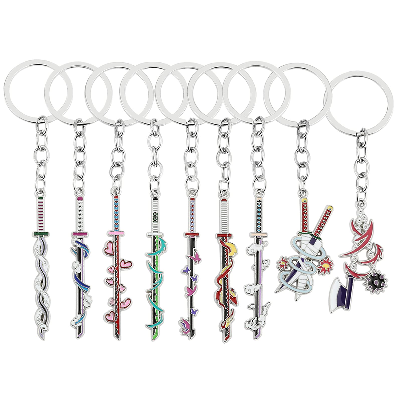 Anime Demon Slayer Keychains - Sword Keychains for Cosplay, Collection, Souvenir, Jewelry Gifts for Men & Women - Perfect for Keychains, Backpacks, and Anime Enthusiasts