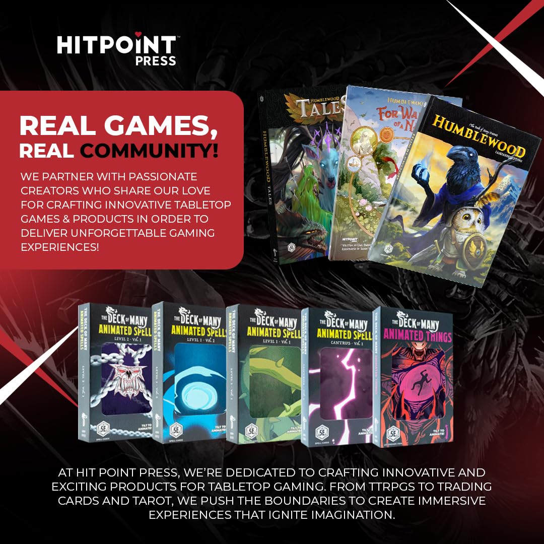 Hit Point Press Animated Spells: Level 1, A-F | D&D Spell Cards for Beginners | Perfect for Dungeons & Dragons RPG Game Sessions