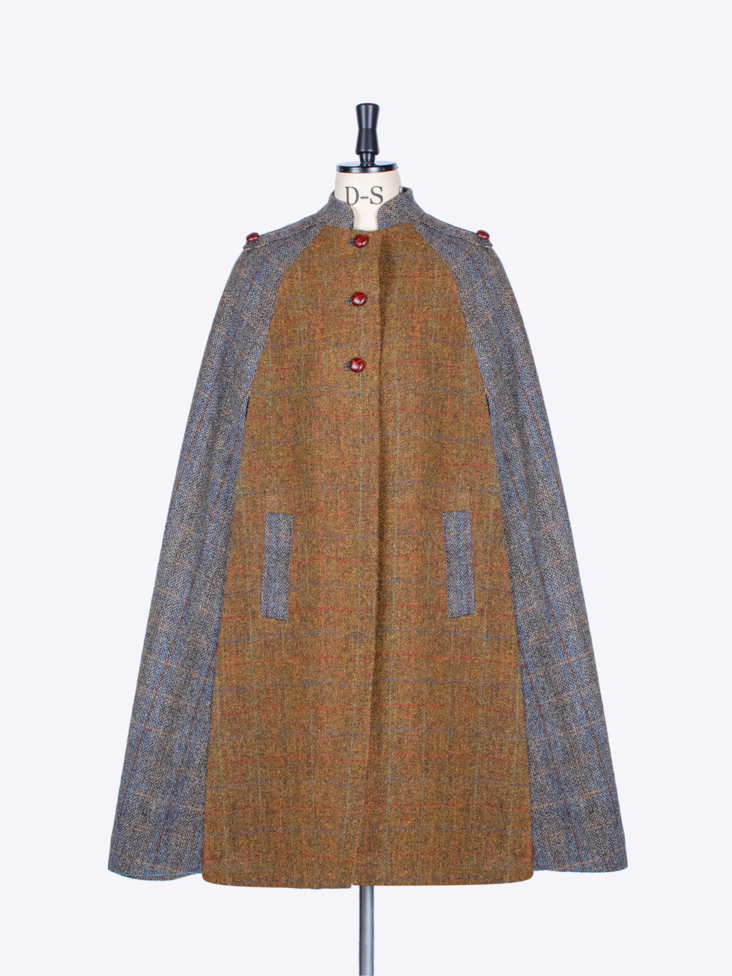 Rust & Sage Long Cape - Elegant & Versatile Women's Cloak for Fall & Winter Fashion, Outdoor Events, and Themed Parties