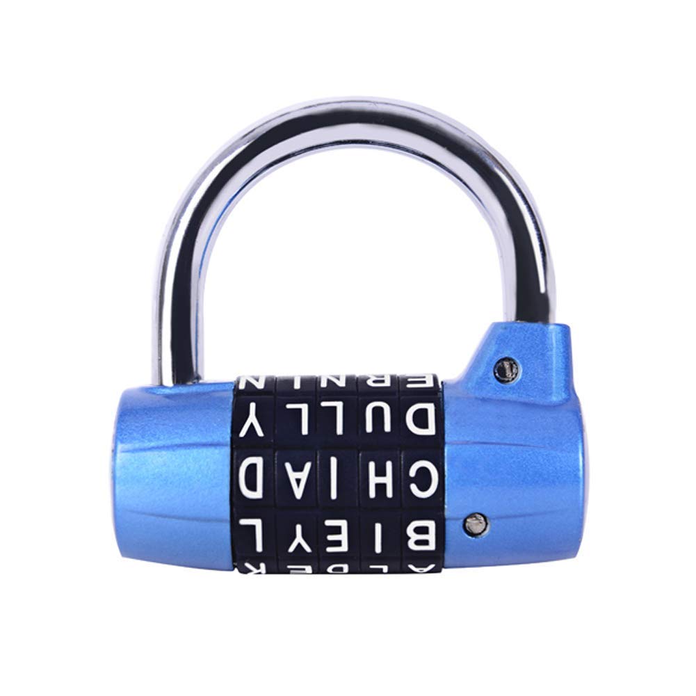 5-Digit Combination Padlock - Large Extended Beam Storage Cabinet Door Handle Lock, Gym & Luggage Locker Security (Blue) | Durable for Wardrobe, Gym Lockers & Travel Bags