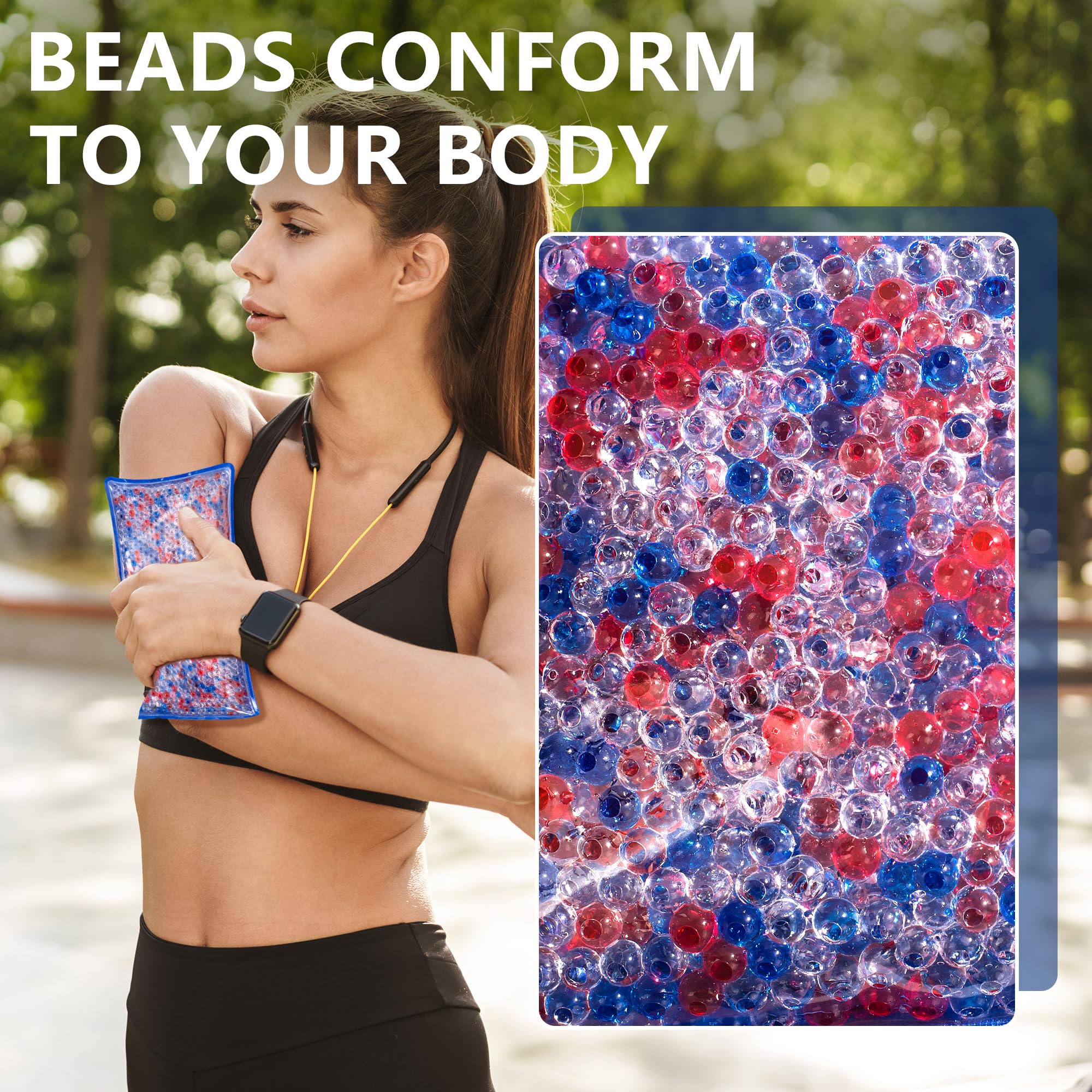 Reusable Hot & Cold Gel Bead Pack for Pain Relief - Microwave & Freezer Safe - Perfect for Muscle Soreness, Headaches, Injuries & Post-Surgery Recovery