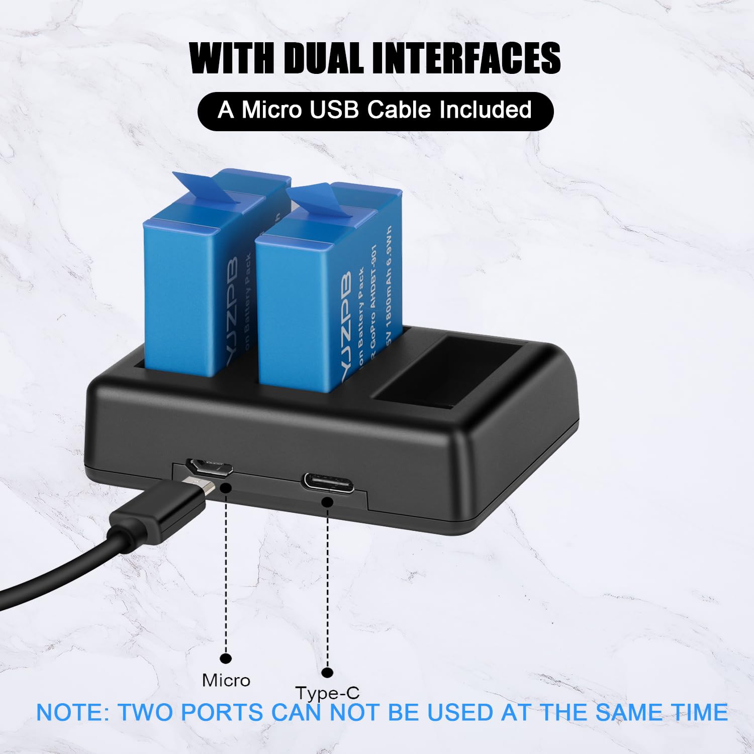 2-Pack Replacement Batteries & Triple Charger for GoPro Hero 9 - Extended Power Solution for Action Camera - Perfect for Travel, Vlogging, and Outdoor Adventures