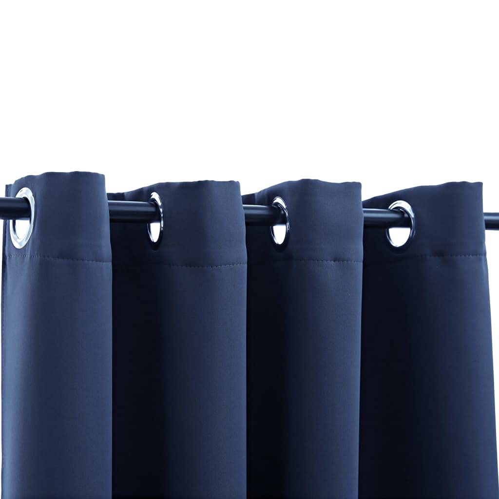 CHARMMA Blackout Curtains with Rings - 2 Panels Navy Blue 54x95 Inch Thermal Insulated Window Drapes for Bedroom & Living Room - Noise Reducing & Light Blocking Fabric