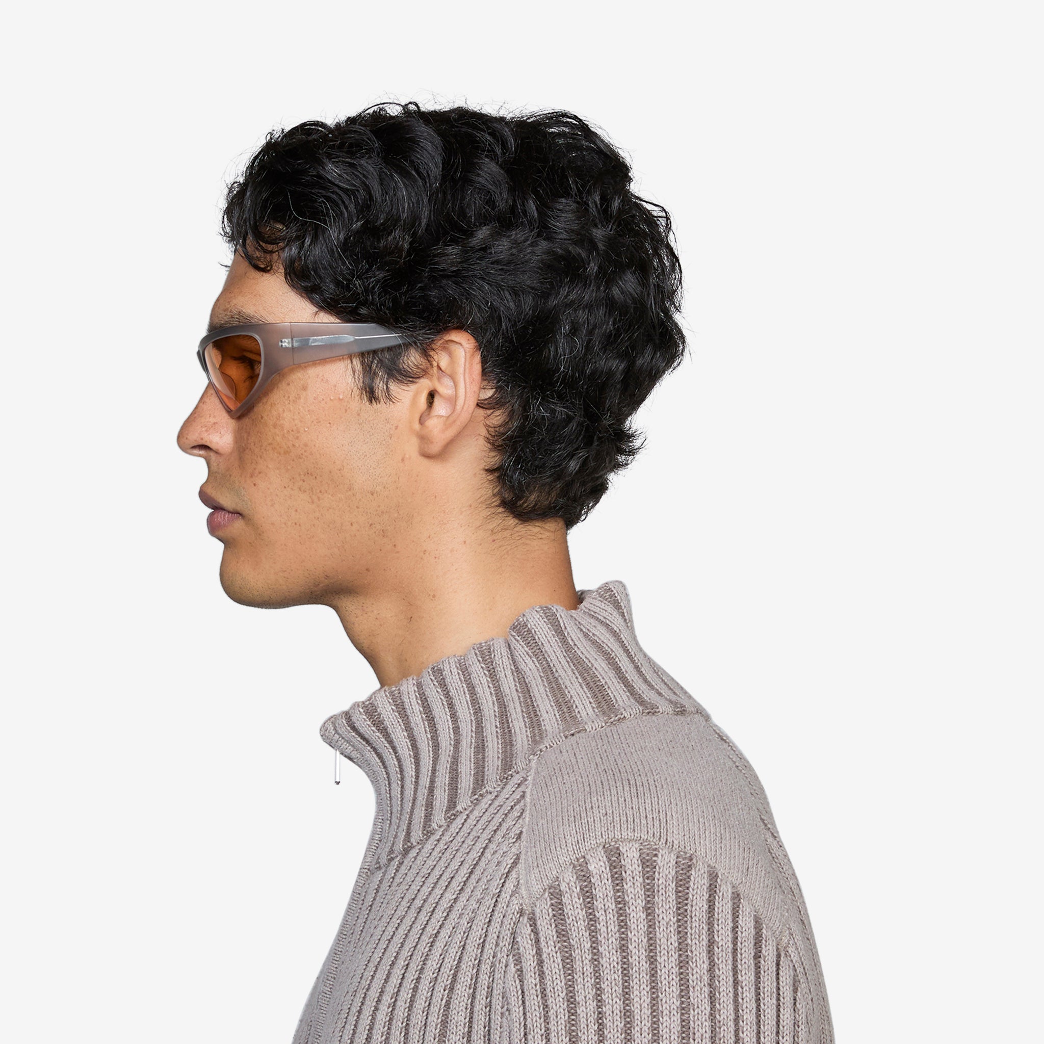 Matte Grey Crow Sunglasses with Orange Solid Lenses - Stylish UV Protection for Outdoor Sports & Beach Activities