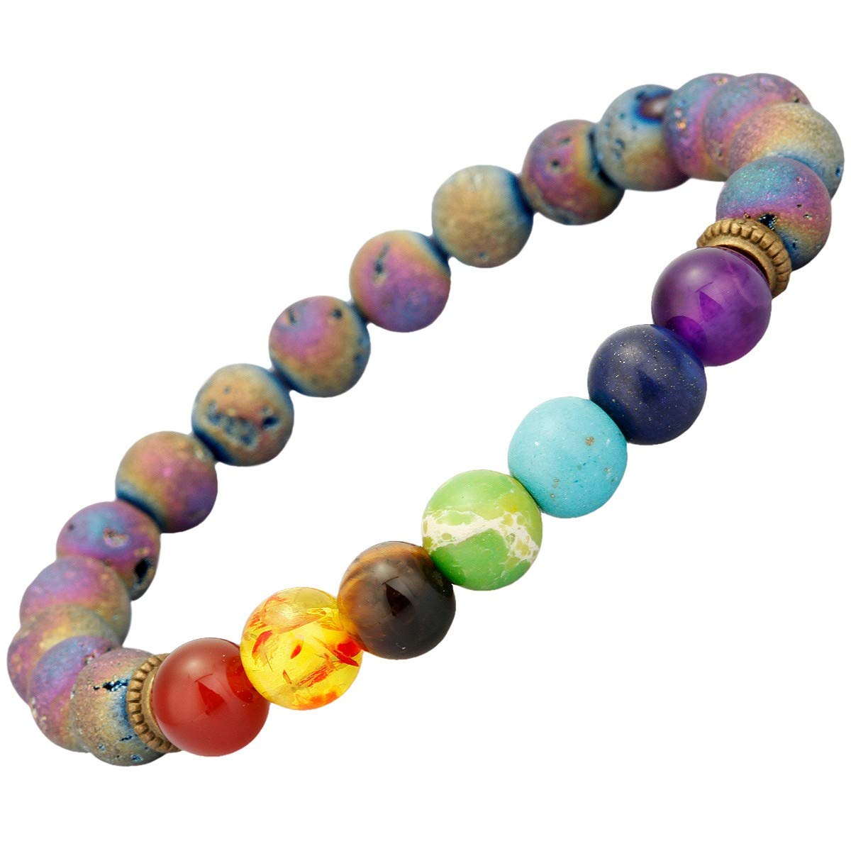Natural Lava Rock Beads Bracelet for Men & Women - 8mm Chakra Healing Stone Bracelet with Essential Oil Diffuser for Yoga, Meditation & Aromatherapy | Spiritual Gift & Stress Relief Accessory
