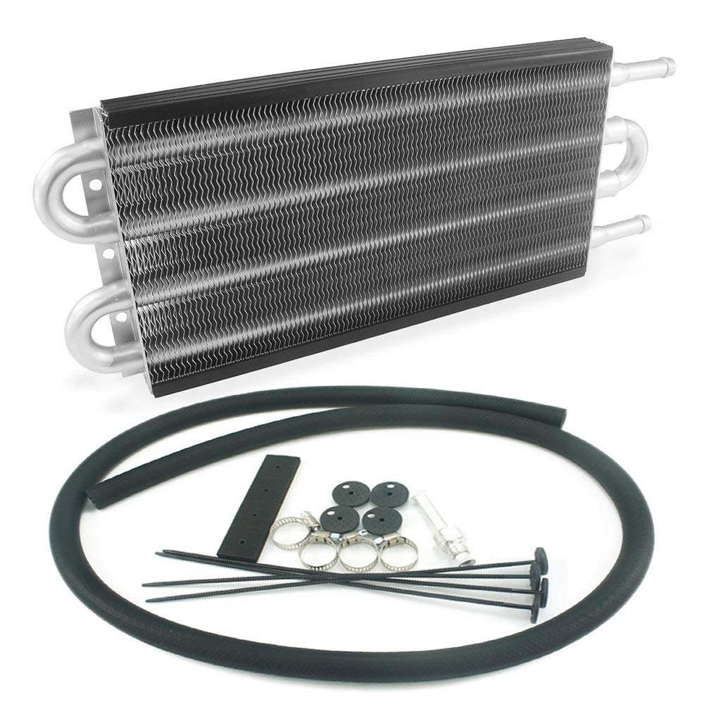 QIDIAN 4 Row AN6 Universal Remote Transmission Oil Cooler Kit - Aluminum Radiator Converter for Auto/Manual Cars (Small Size) - Perfect for Off-Roading, Towing & High-Performance Vehicles