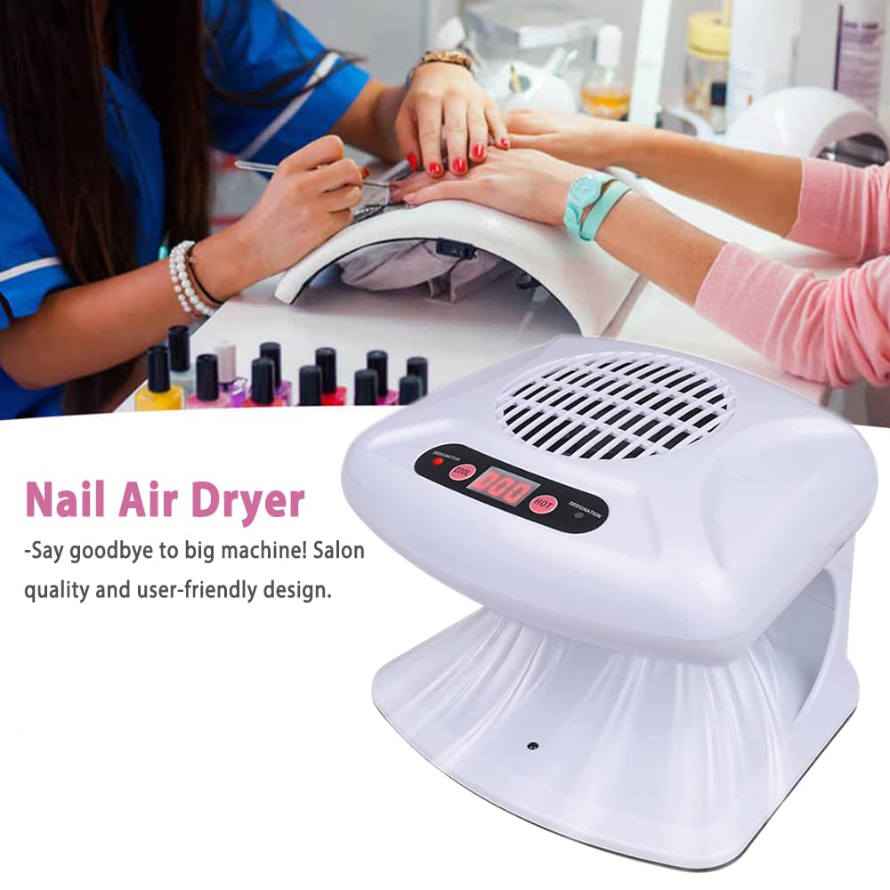 Professional Nail Dryer Fan for Gel & Regular Polish - Fast Drying with Warm & Cool Air Modes, Hands-Free Design for Home & Salon Use - Perfect for Manicures, Pedicures & Nail Art Sessions