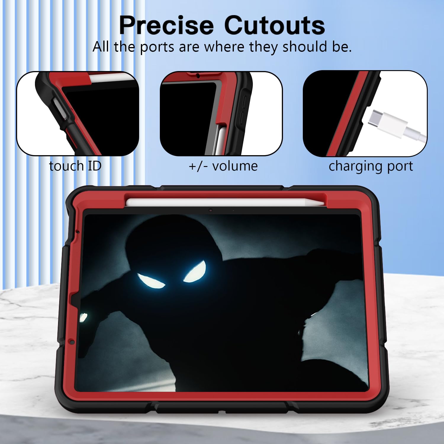 Grifobes Heavy Duty Protective Case for iPad Air 11 inch (M3/M2) 2025/2024 & iPad Air 5th/4th Gen 10.9