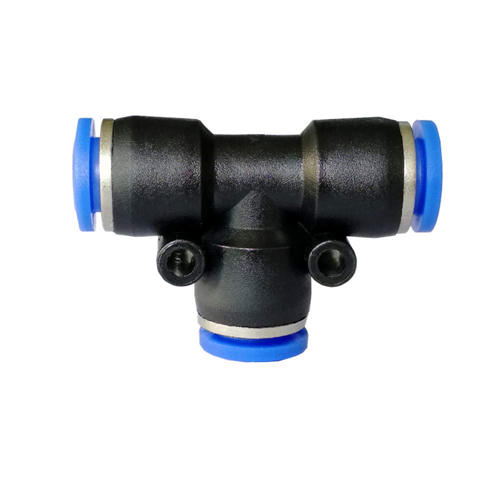 15 Pcs 1/4 Inch Push Fittings - Plastic Quick Connect Air Tube Fittings, 6mm OD Pneumatic Tee Connectors for Air Tools, Compressors & DIY Projects