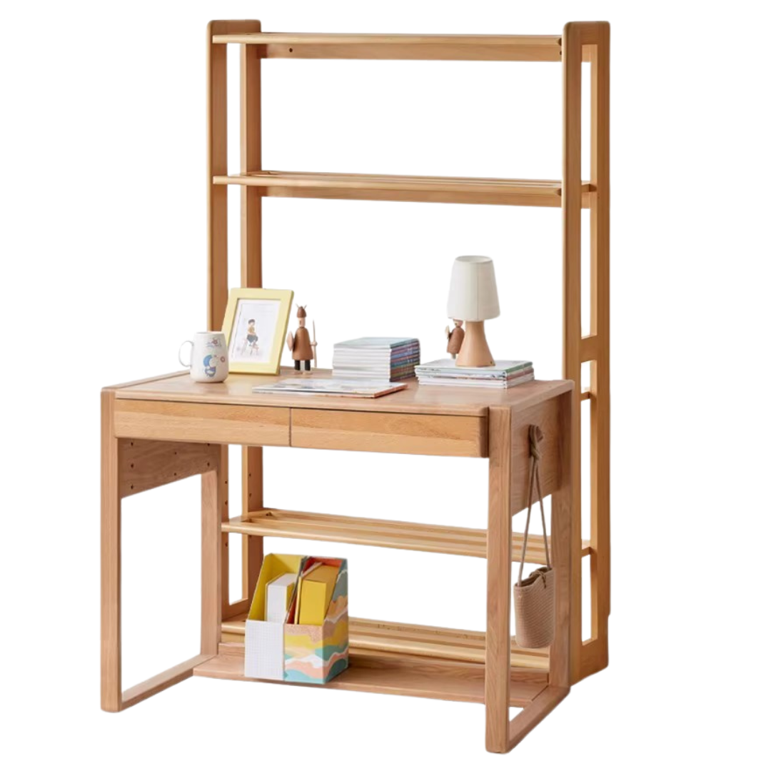 Solid Wood Floor-to-Ceiling Bookshelf - Beech & Oak Wooden Storage Shelf for Books, Toys, and Home Decor | Perfect for Living Room, Nursery, and Home Office Organization