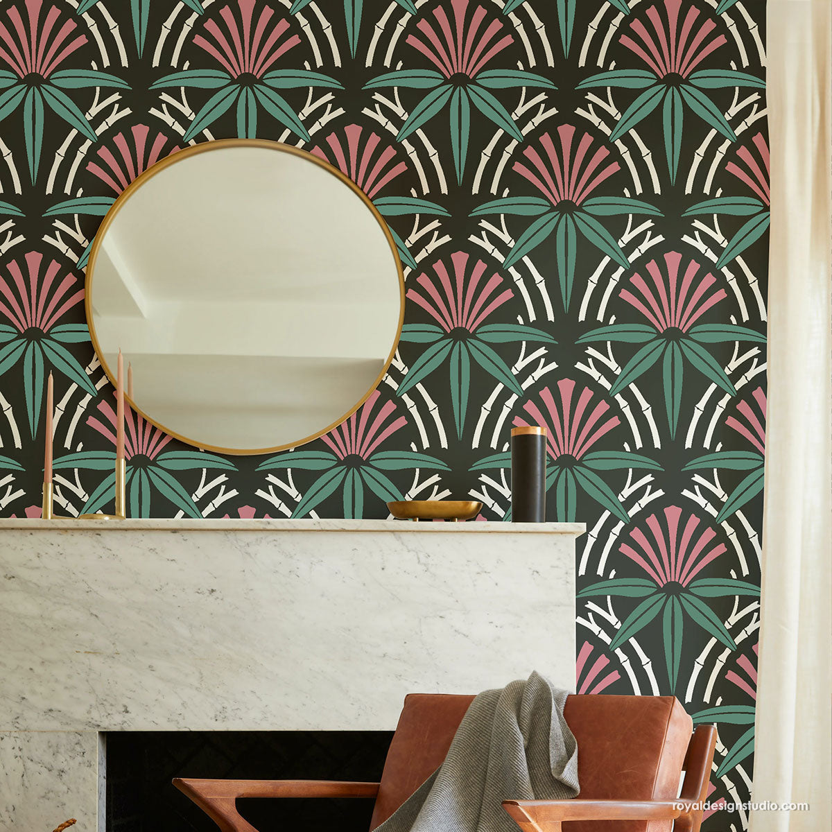 Premium Bamboo Wall Stencil for DIY Home Decor - Reusable Cabana Pattern Template for Walls, Furniture & Crafts - Perfect for Beach House, Boho & Tropical Room Designs