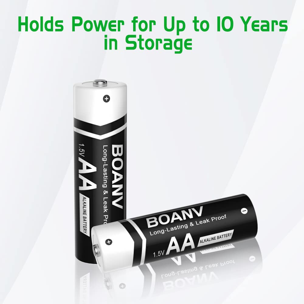 High-Performance 1.5V AA Alkaline Batteries (8-Pack) - Long-Lasting, Leakproof Design with 10+ Year Shelf Life for Household & Business Use | Ideal for Remote Controls, Toys, Flashlights & Office Electronics