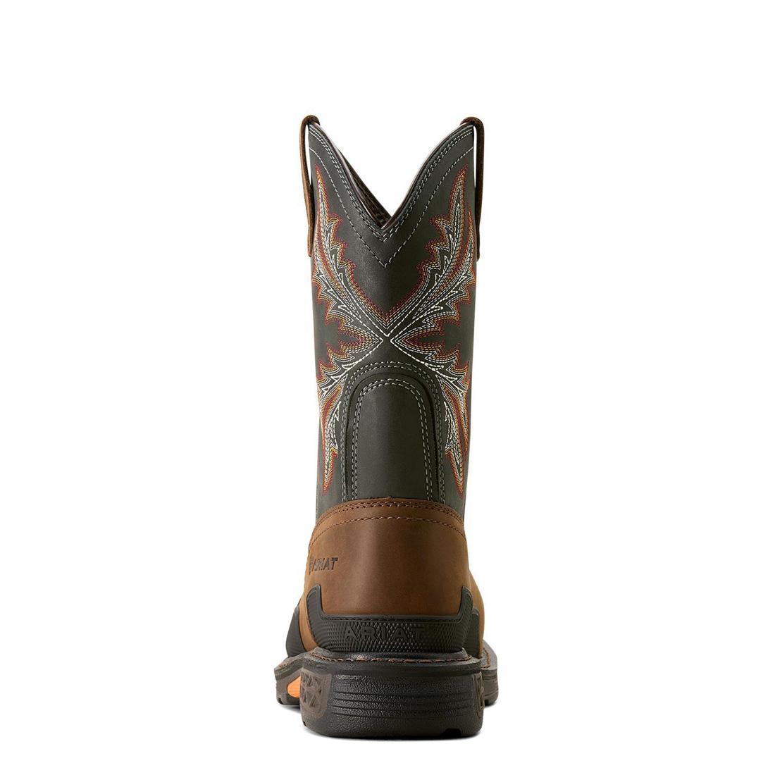 OverDrive Composite Toe Wide Square Toe Work Boots for Men - Brown Safety Shoes for Construction, Warehouse & Outdoor Work - ASTM F2413-11 Certified