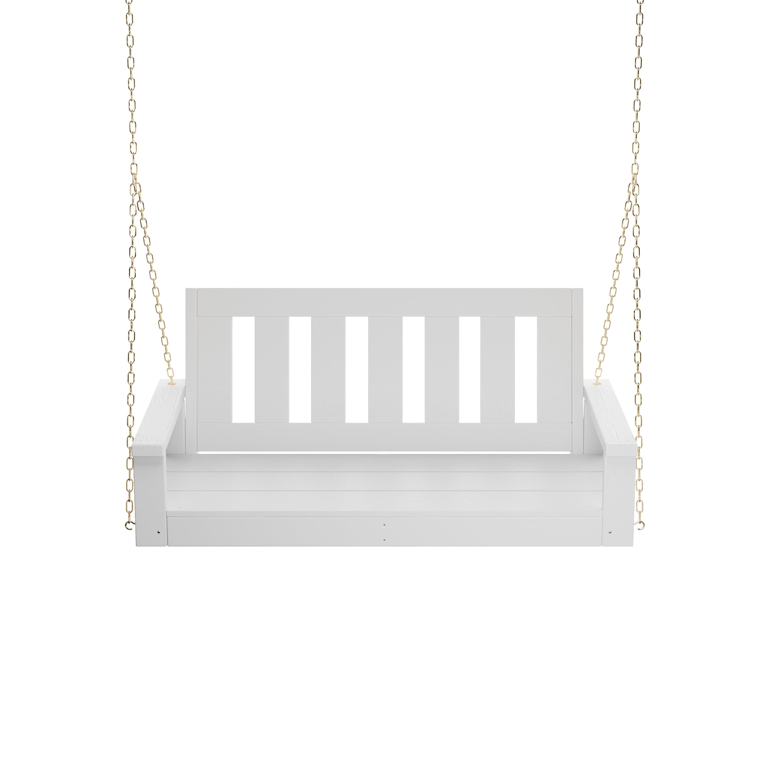 Amish Heavy Duty 700LB Capacity 5FT Ardmore Porch Swing - Pure White | Outdoor Patio Furniture for Relaxing in Garden, Backyard or Deck