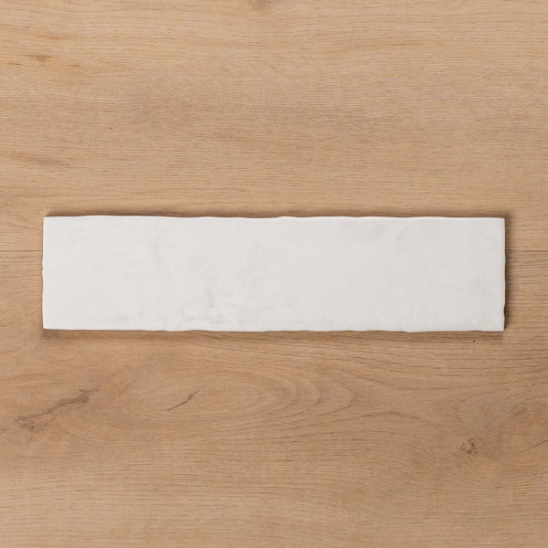 Altona White Satin Cushioned Edge Ceramic Tile 75x300mm - Premium Bathroom & Kitchen Wall Tiles for Modern Home Decor