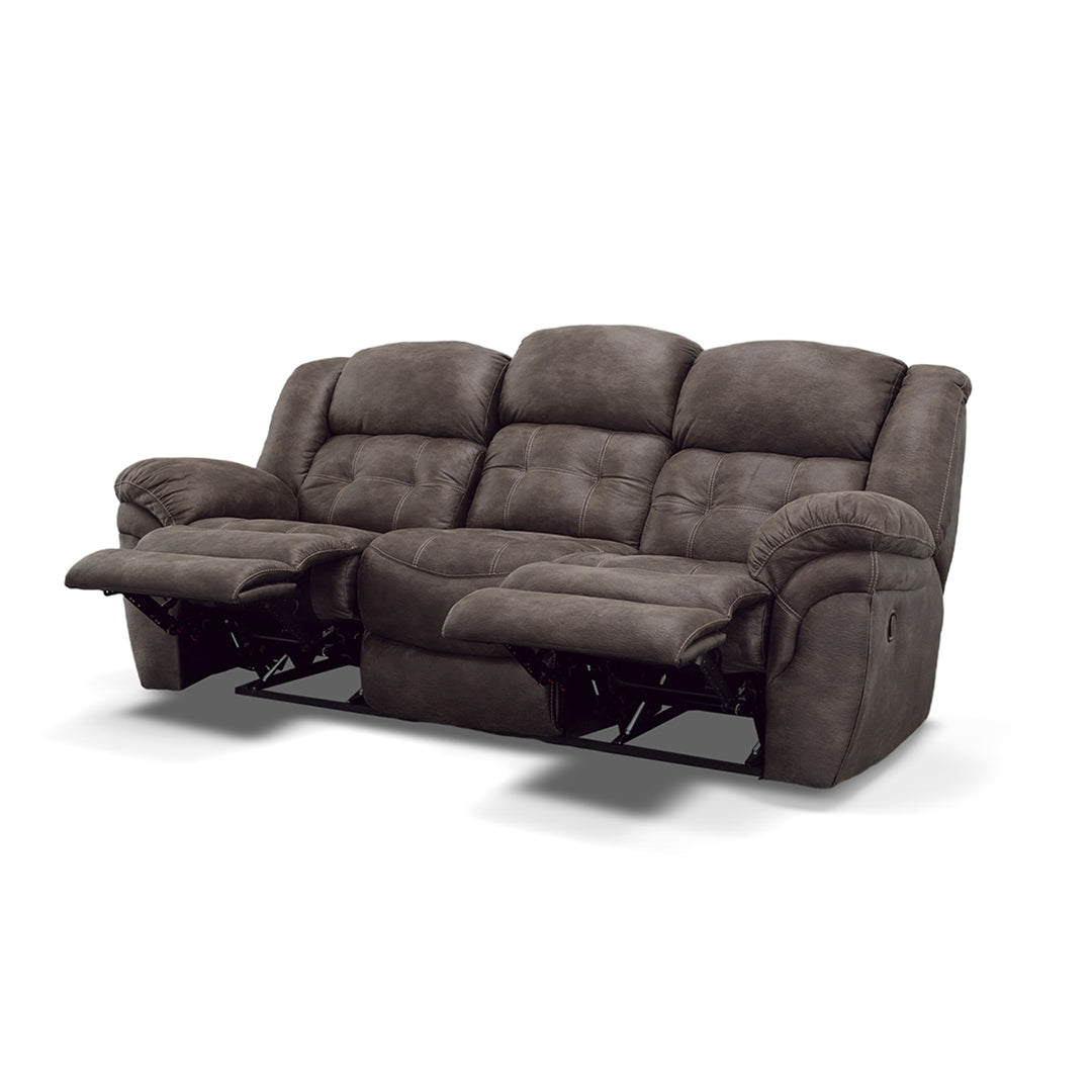 Premium Frontier Reclining Sofa - 3-Seater Leather Living Room Couch with Adjustable Backrest and Cup Holders - Perfect for Home Theater, Family Room & Office Lounge (Brown)