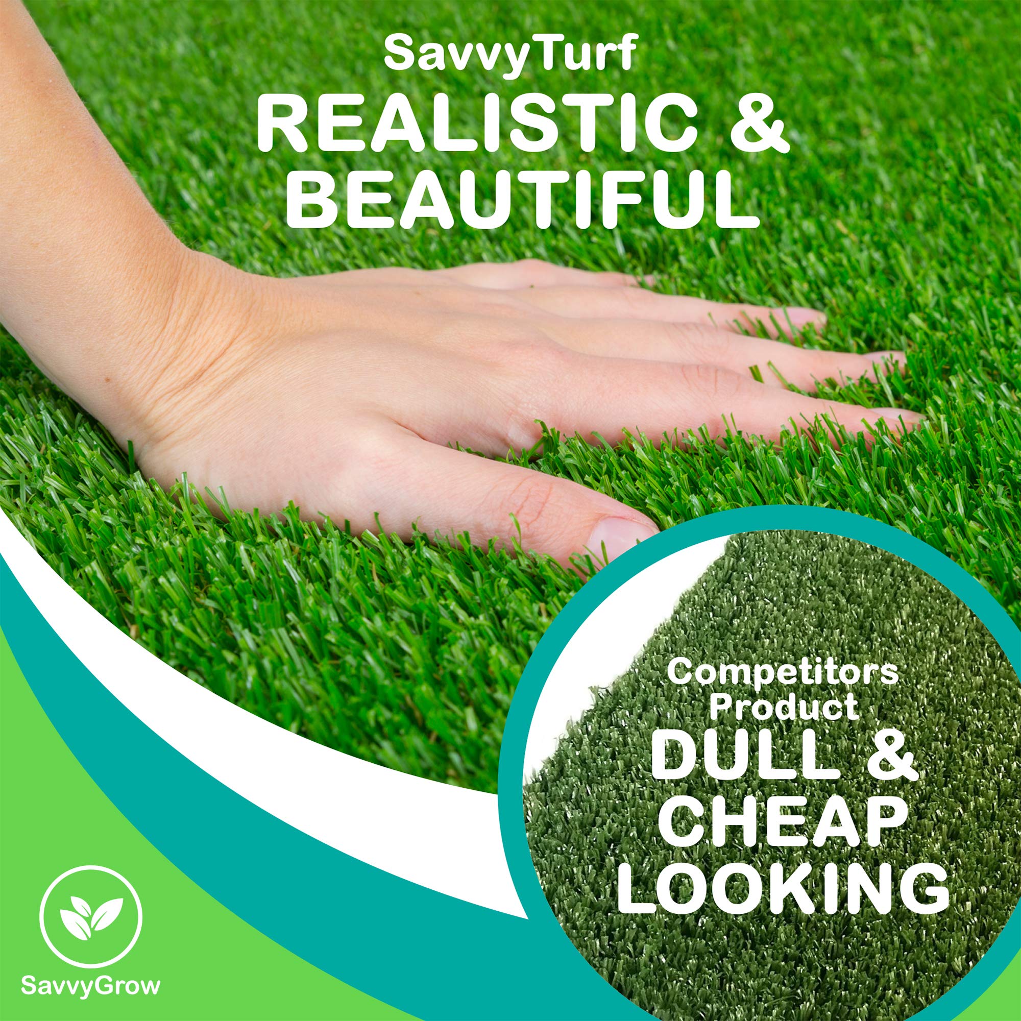 Premium 5 ft x 8 ft Realistic Astroturf Rug - Eco-Friendly Synthetic Grass Carpet with Drain Holes - Easy to Clean, Non-Toxic & Durable - Perfect for Patio, Backyard, Play Area & Photo Backdrop (Multiple Sizes Available)