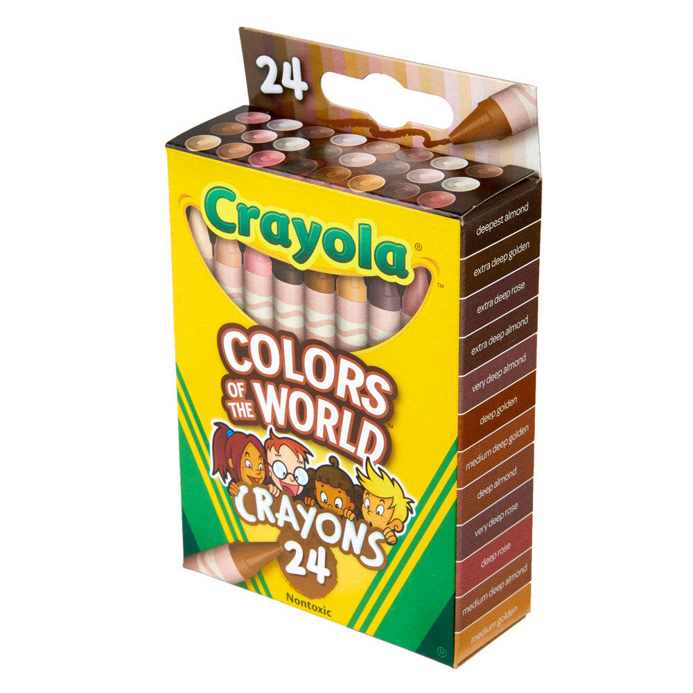 24-Piece Crayola Colors of the World Crayons Set for Kids Ages 3+ - Perfect for Classroom, Homeschooling & Multicultural Art Projects
