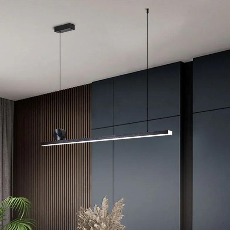 Modern Minimalist Linear Dining Room Pendant Light - Sleek Contemporary Chandelier for Kitchen Island, Breakfast Nook & Dining Table Lighting