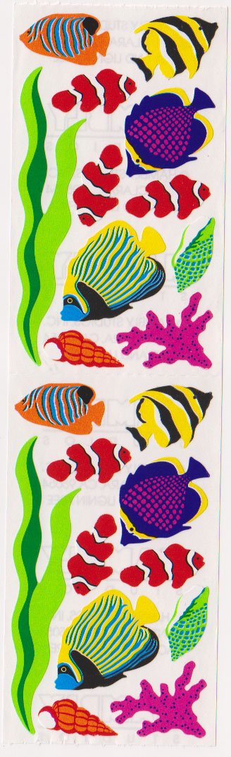 Premium Fish & Seaweed Paper Stickers - 2 Sheets of Adhesive Decals for Scrapbooking, Journaling & DIY Crafts - Perfect for Kids' Art Projects, Planner Decor & Gift Wrapping