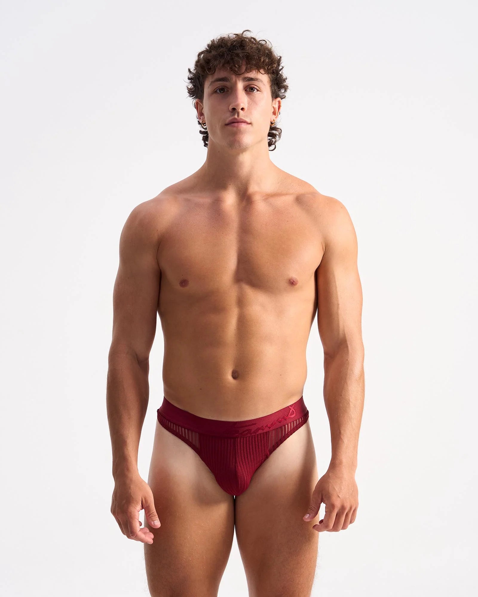 Teamm8 Casanova Mesh Thong Cherry Red - Sexy Lingerie for Women, Comfortable & Breathable Underwear for Date Night, Bridal, Special Occasions