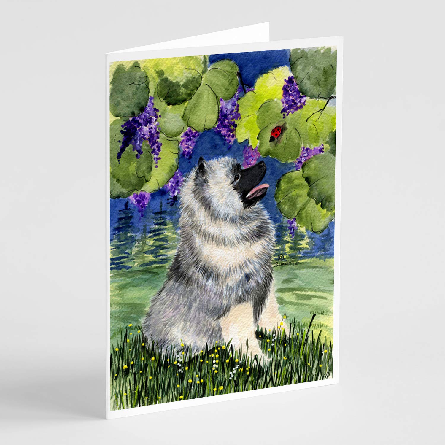 Keeshond Greeting Cards & Envelopes - Pack of 8 Blank A7 (5x7) Note Cards | Whimsical Dog-Themed Stationery for Birthdays, Thank You Notes & Special Occasions