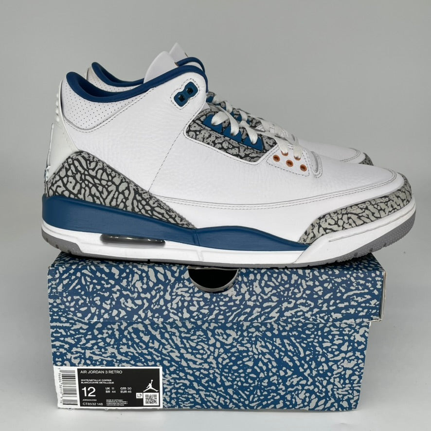 AIR JORDAN 3 Retro Wizards Basketball Shoes Men's Size 12 - Style CT8532-148 | Authentic Sneakers for Streetwear & Basketball Games