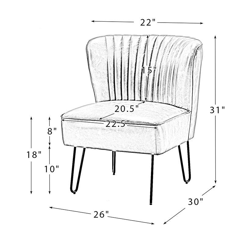 Annabella Vegan Leather Side Chair with Metal Base - Modern Dining & Office Accent Chair for Home & Workspace