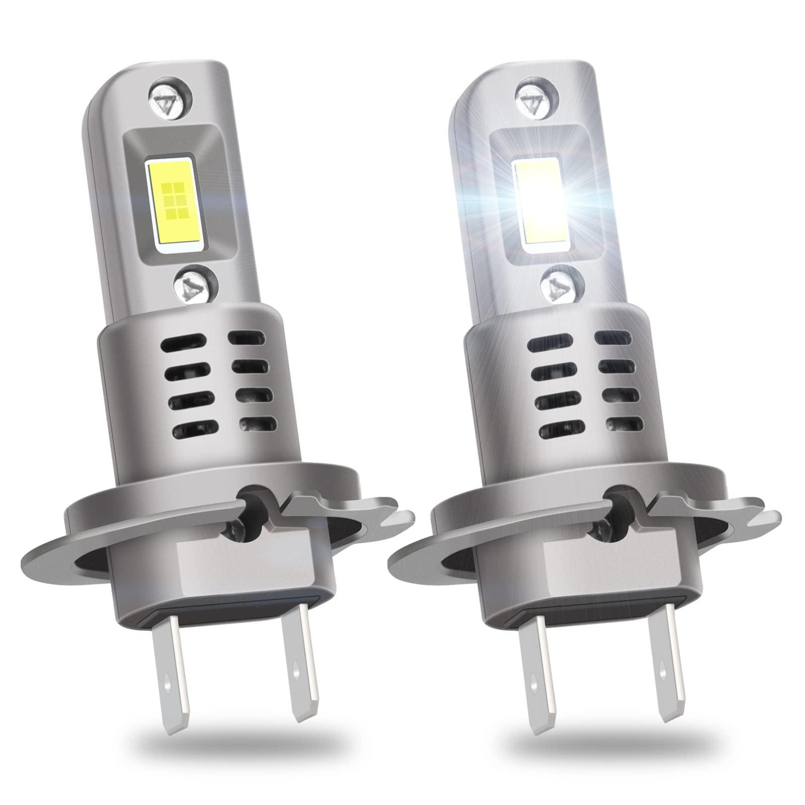 I LITTON H7 LED Headlight Bulb - 60W 5000K Cool White Super Bright Mini Size - Plug & Play Conversion Kit for Halogen Replacement (2 Pack) - Perfect for Night Driving, Foggy Conditions & Off-Road Vehicles
