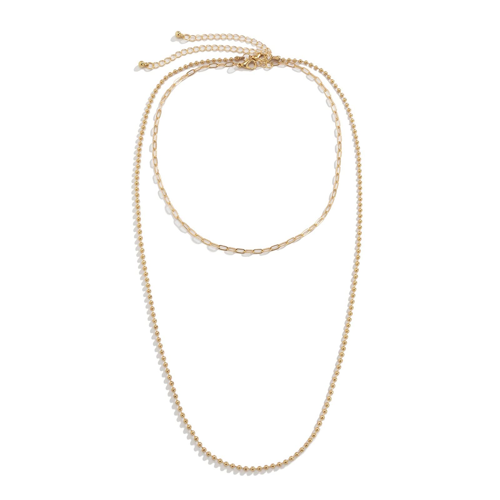 Skcess Bead Choker Necklace for Women - Silver Plated Butterfly Cross Pendant with Long Ball Chain | Elegant Layering Jewelry for Everyday Wear, Parties & Gifts