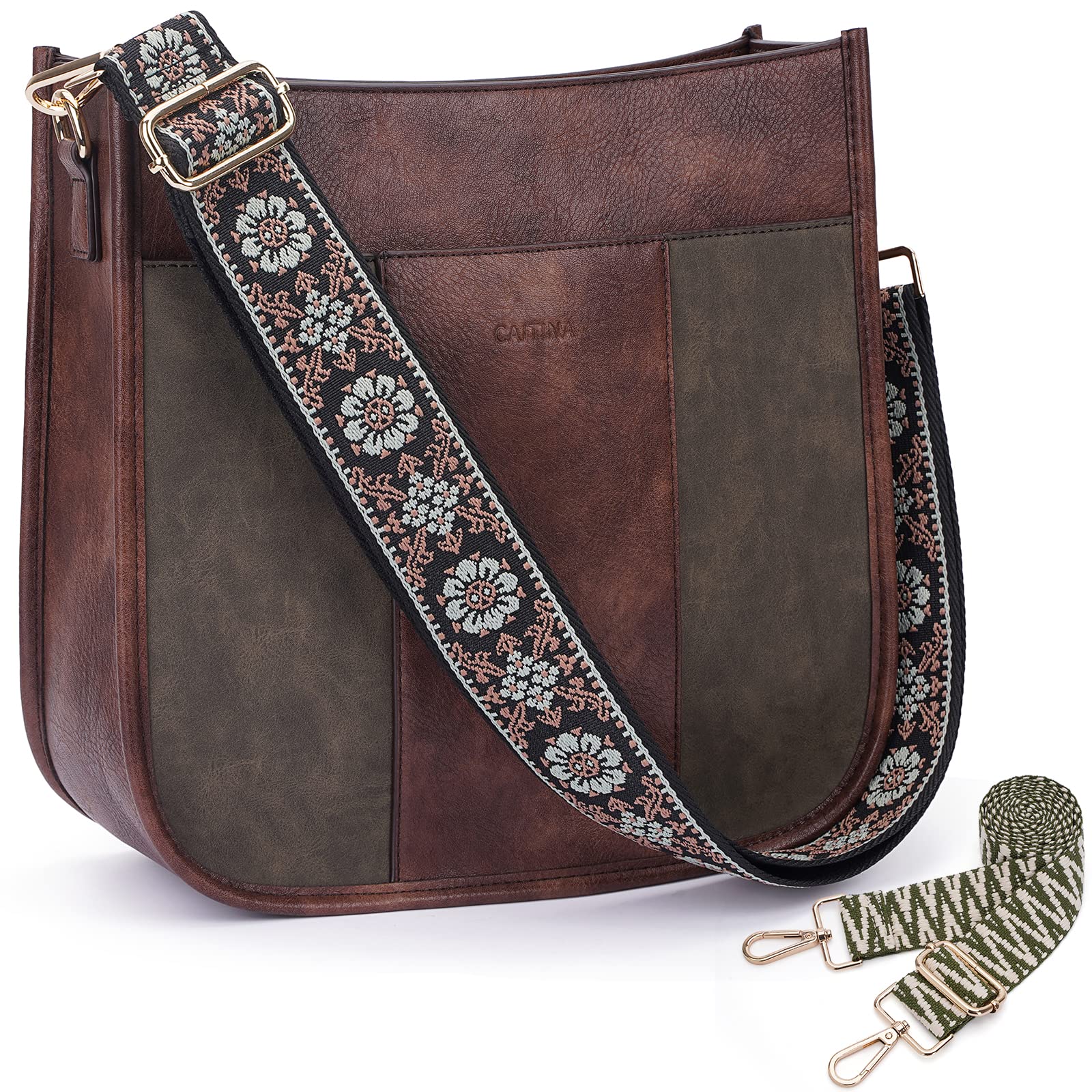 Vegan Leather Crossbody Bag for Women - Adjustable Strap Hobo Shoulder Purse, Stylish & Trendy Handbag for Everyday Use, Work, Travel & Shopping