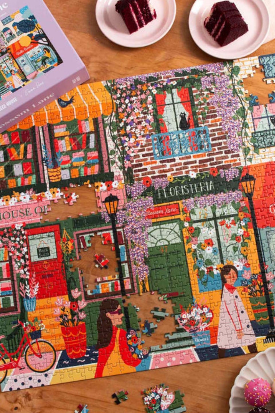 Emma Peers 1000-Piece Violet Blossom Lane Puzzle – Perfect for Family Game Nights & Relaxing Evenings