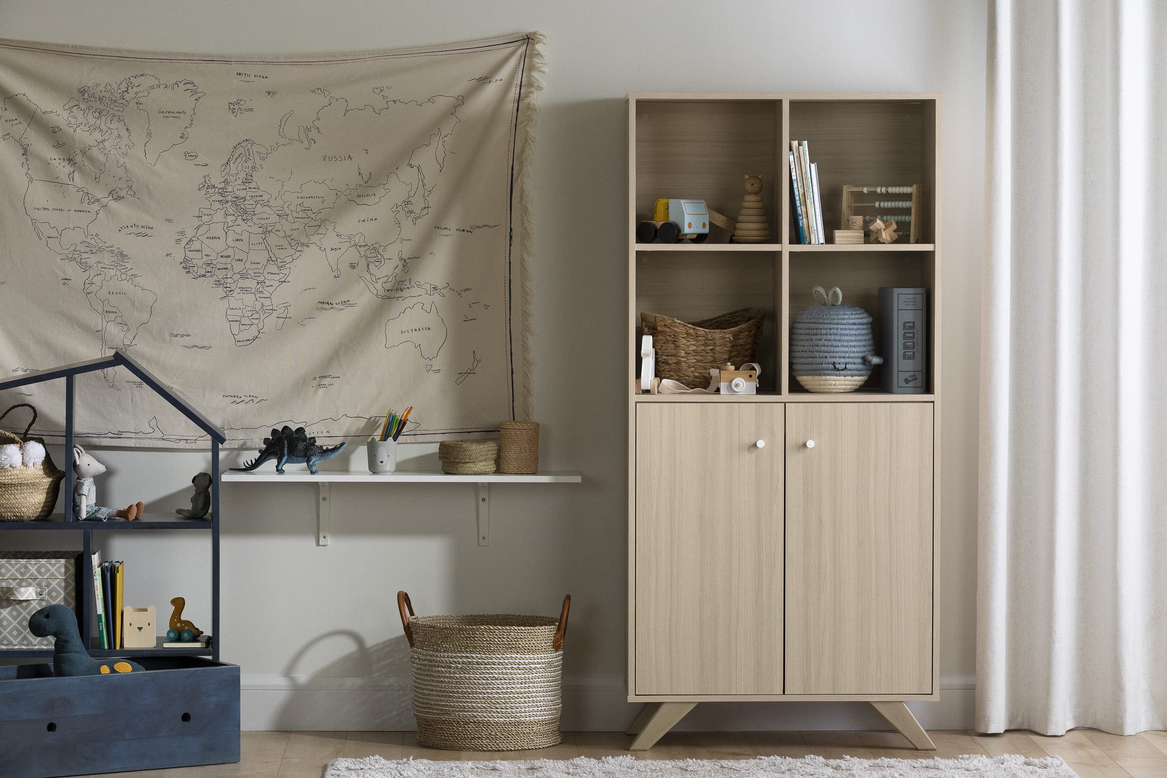 South Shore Sweedi Storage Unit, Soft Elm - Modern Wooden Cabinet for Bedroom, Living Room & Office Organization