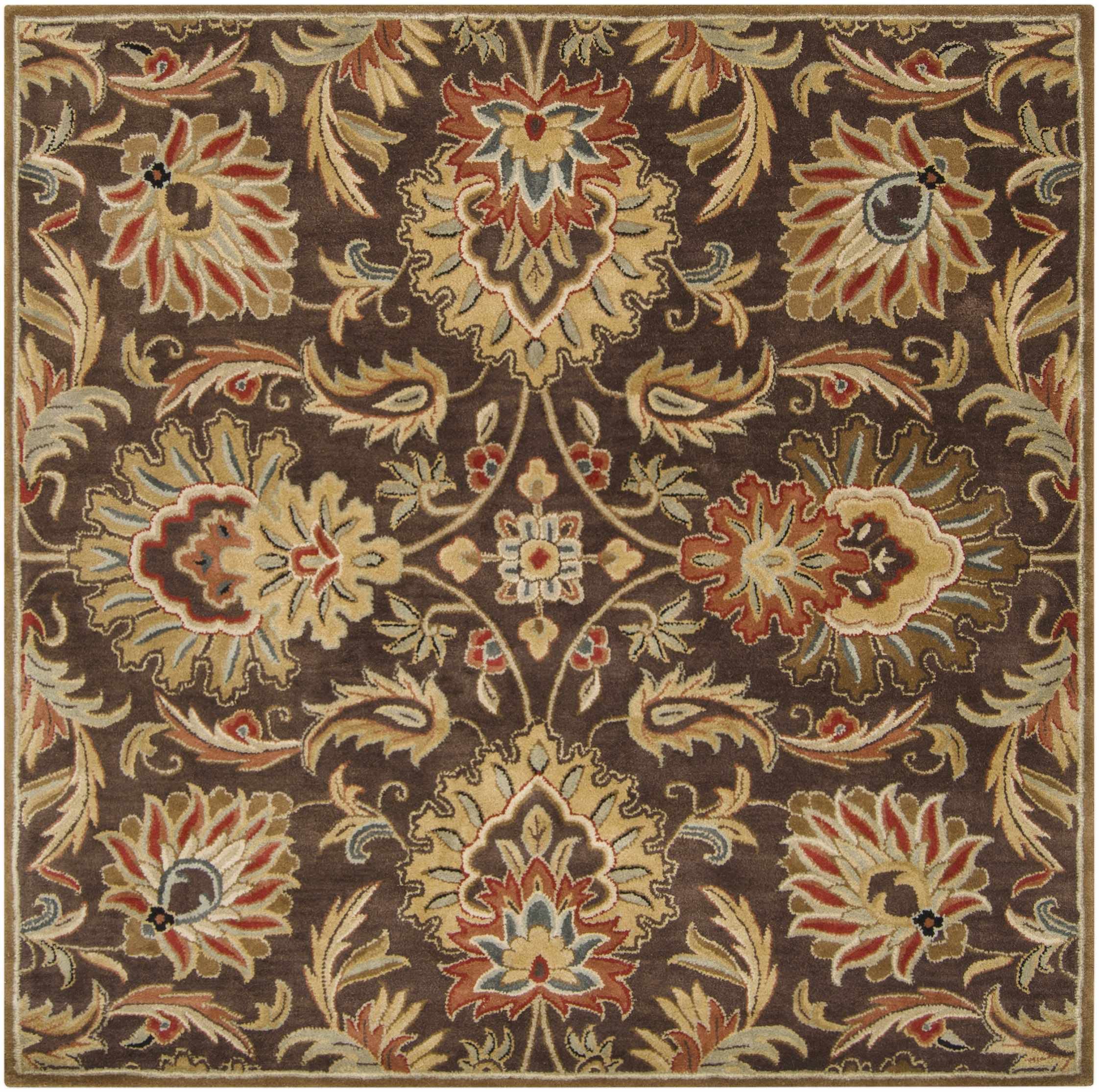 Hauteloom Wrens Wool Area Rug 2' x 3' - Traditional Handmade Living Room & Bedroom Rug in Black, Brown, Red - Soft & Durable for Home Decor, Office, Nursery - Perfect for Cozy Spaces & High Traffic Areas