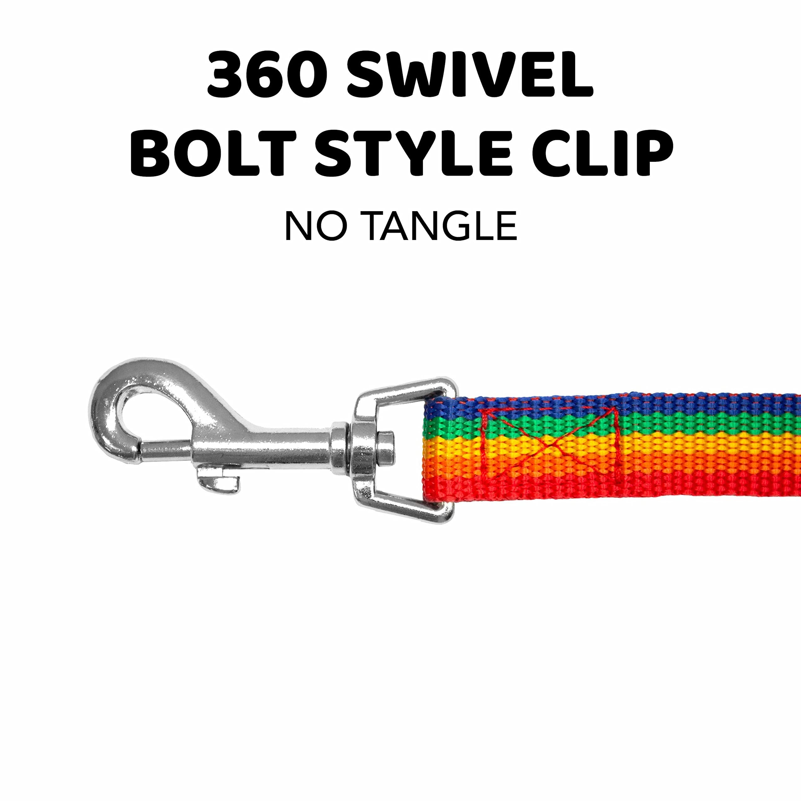 **Downtown Pet Supply 50ft Rainbow Nylon Dog Leash - Long Training Leash for Recall & Obedience - Durable Outdoor Walking, Hiking & Backyard Play for Medium & Large Dogs**