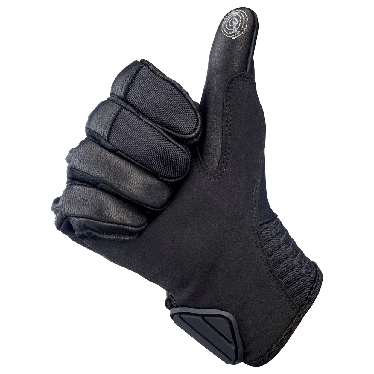 Biltwell Bridgeport CE Certified Motorcycle Gloves with Knuckle Guard & Impact Protection - Black Out Design with Finger Vents for Riding Comfort (Ideal for Street Bikes, Cruisers & Long-Distance Touring)