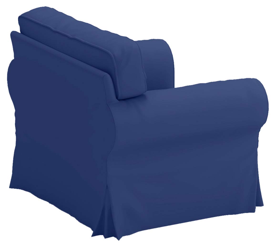 Heavy Cotton Ektorp Sofa Cover Replacement - Compatible with 3-Seat Loveseat & Armchair Slipcovers (Blue) | Durable Home Decor for Living Room & Family Room